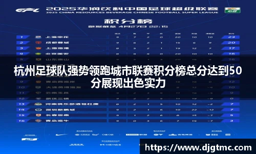 杭州足球队强势领跑城市联赛积分榜总分达到50分展现出色实力